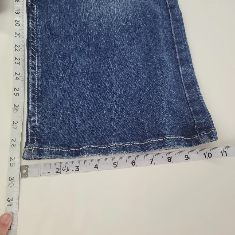 TK‎ Axel Mens Slim Bootcut Jeans 42x30 Eaton Wash Embroidered Pockets AXMB0056